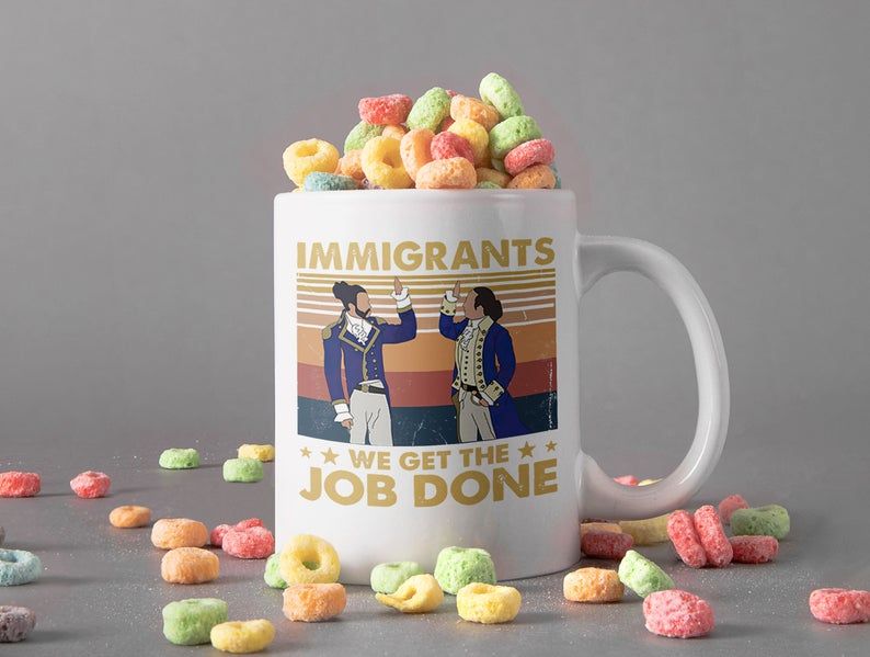 White Mug Immigrants We Get The Job Done Mug The Windsors TV Show Mug The Madness of King George Vintage Retro Premium Sublime Ceramic Coffee Mug H99