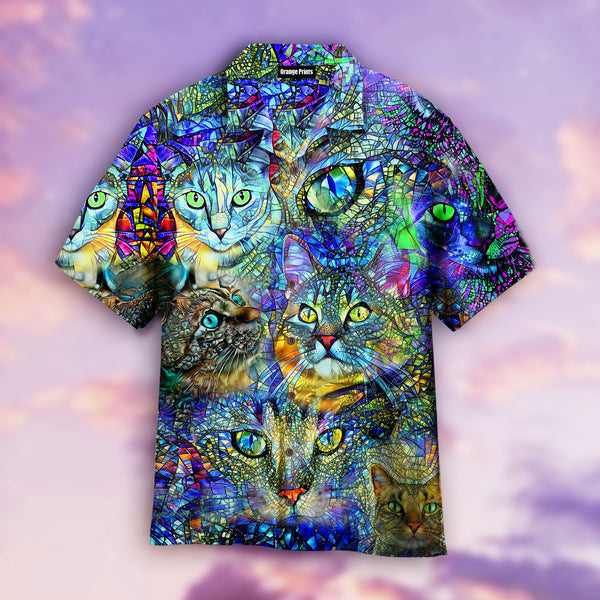 Amazing Kaleidoscope Cat Aloha Hawaii Shirts For Men And Women Ha4519