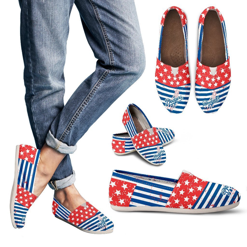 Vintage Star America Flag Los Angeles Dodgers Women Casual Shoes