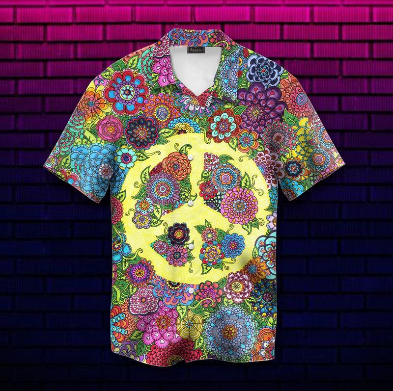 Make Peace Not War Hippie Colorful Hawaii Shirt For Men Women Ha103000