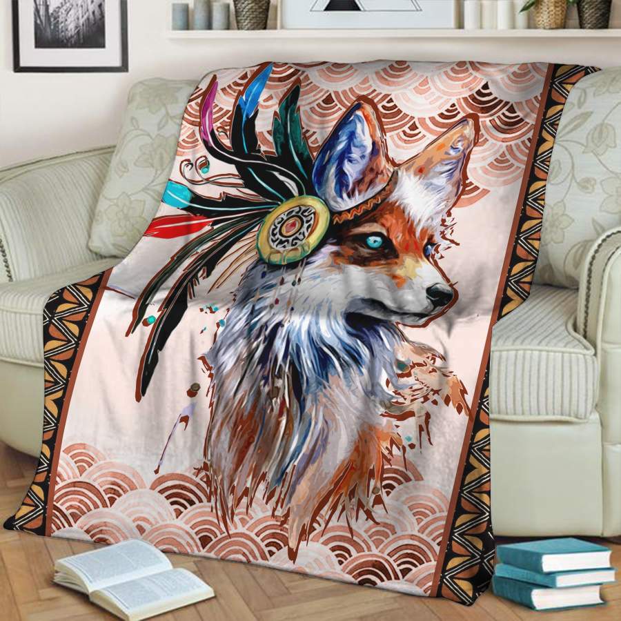 Abstract Art Fox 3D Throw Blanket