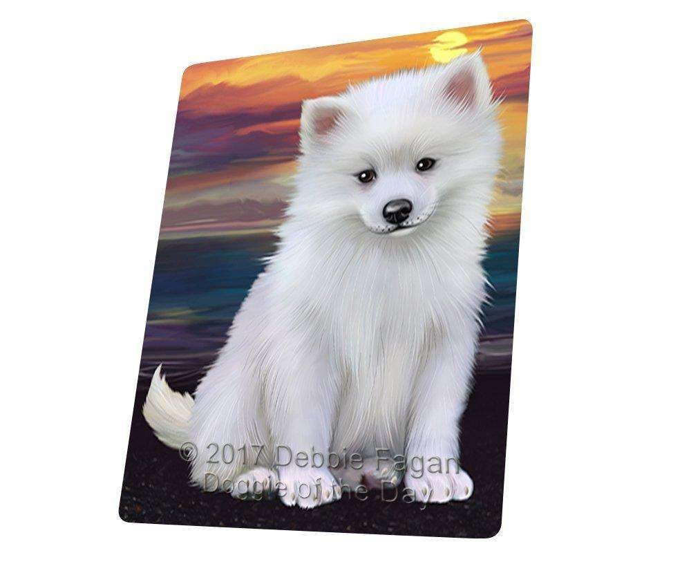 American Eskimos Dog Art Portrait Print Woven Throw Sherpa Plush Fleece Blanket D377