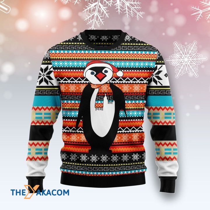 Lovely Penguin Wear Warm Clothes Gift For Christmas Ugly Christmas Sweater