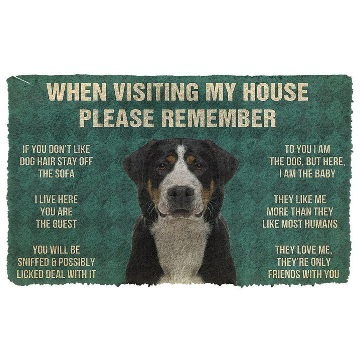 Waybackapparel Please Remember Greater Swiss Mountain Dogs House Rules 3D Doormat