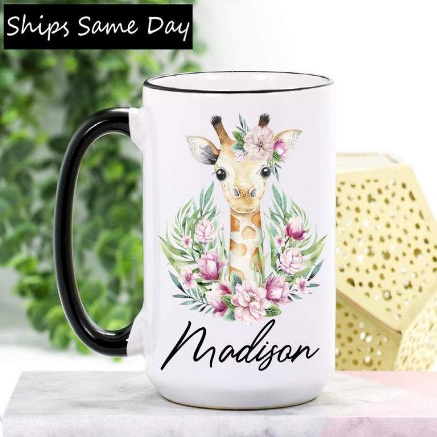 Giraffe Mug – Giraffe Gifts for Women – Cute Giraffe Cup – Giraffe Lover Gifts – Giraffe Coffee Mug – Personalized Giraffe Coffee Cup