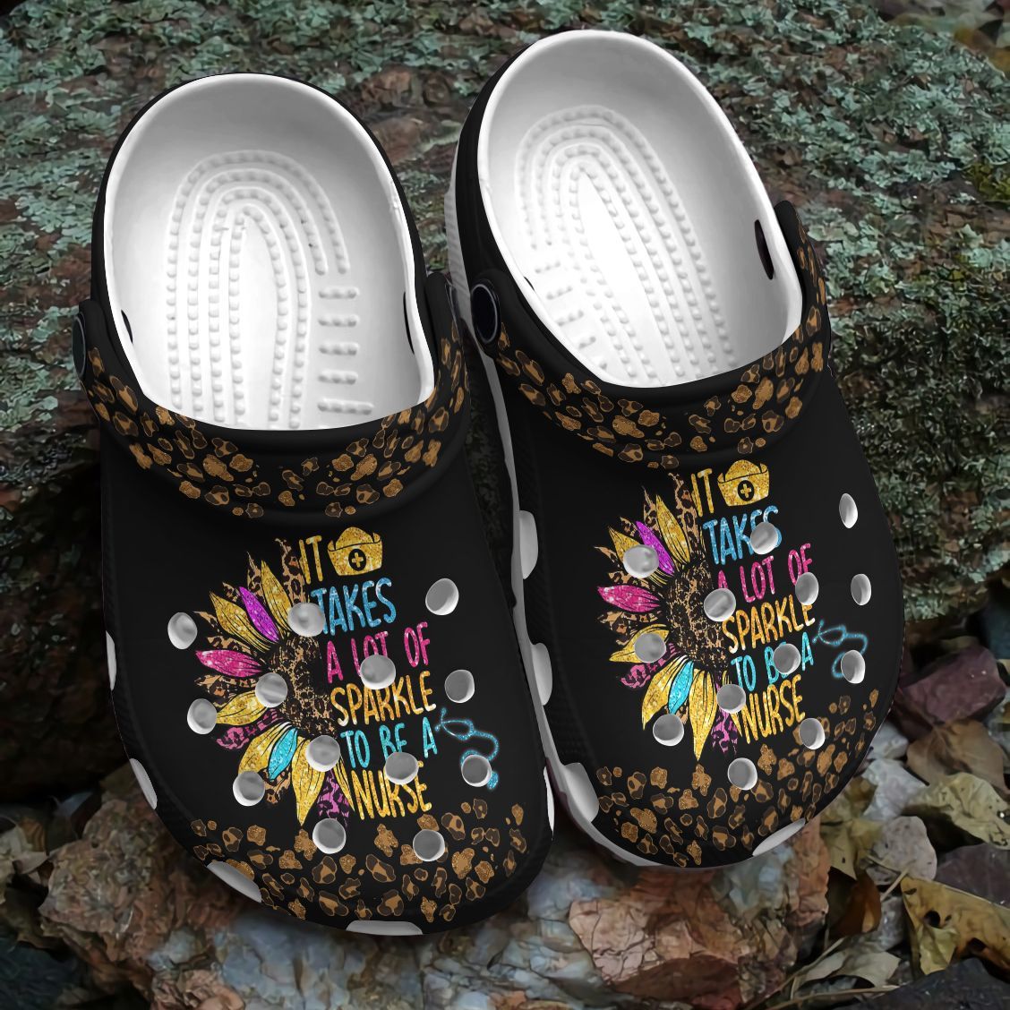 Nurse Personalized Clog, Custom Name, Text, Color, Number Fashion Style For Women, Men, Kid, Print 3D It Takes Lots Of Sparkle