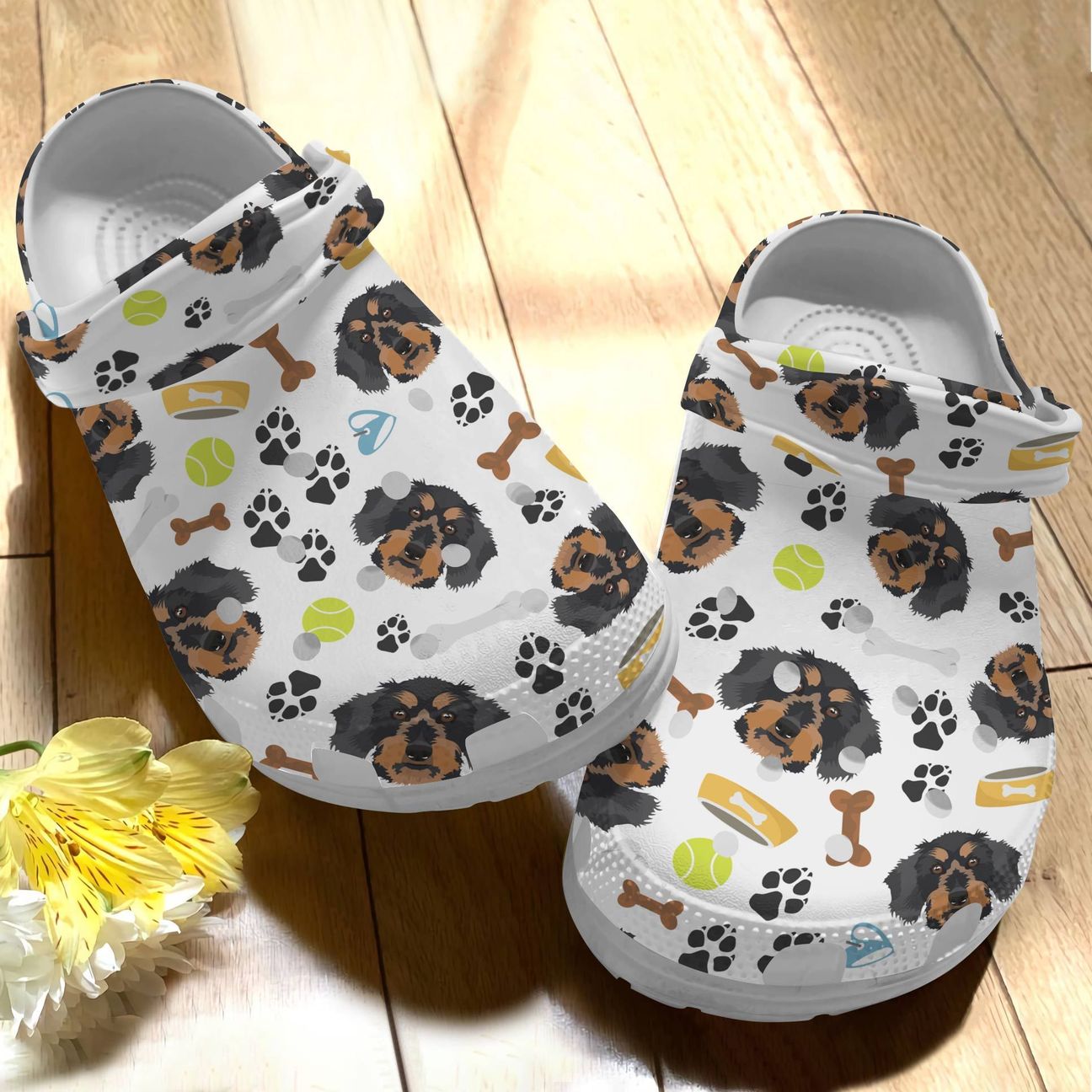 Dog Personalize Clog, Custom Name, Text, Fashion Style For Women, Men, Kid, Print 3D Dachshund V3