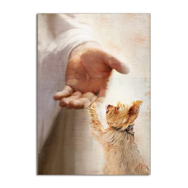 Yorkshire Terrier Jesus Take My Hand Shirt, Take My Hand Poster, God With Dog Poster, Vintage Dog Poster, Dog Lover Poster, Dog Lover Gift