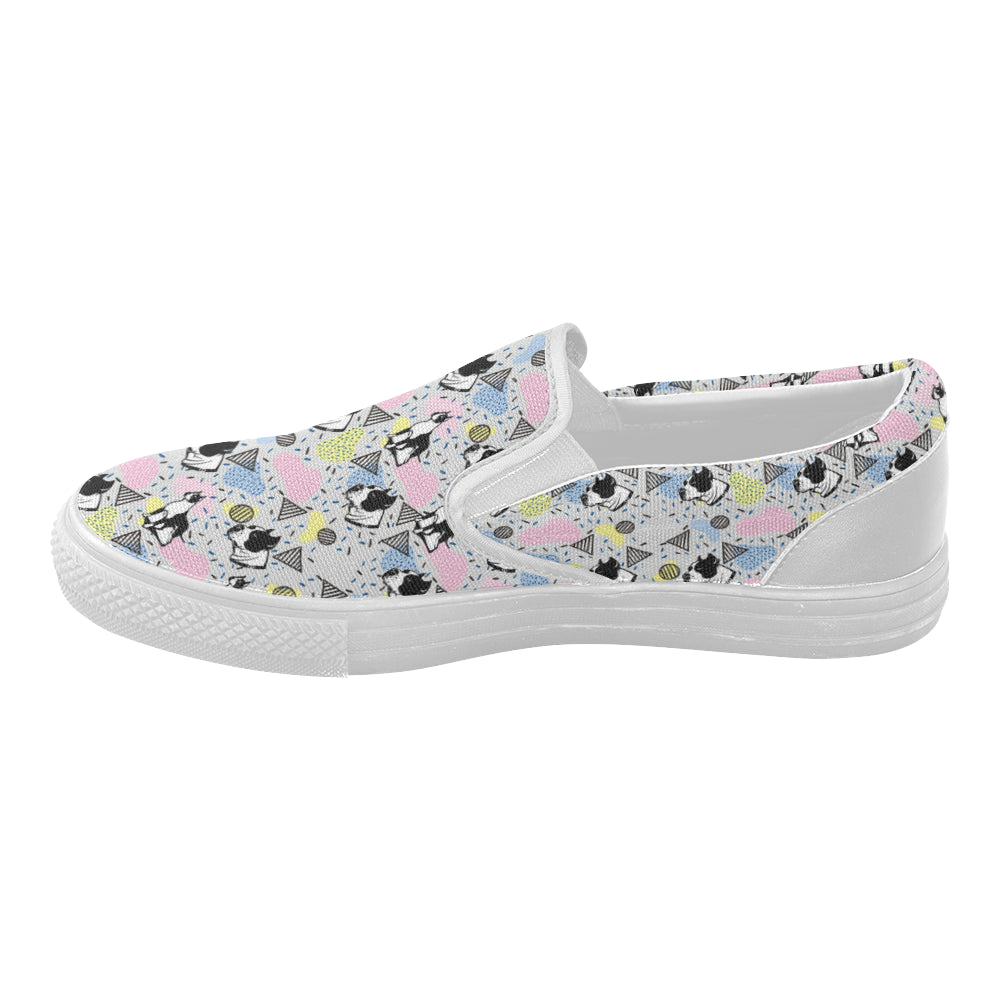 American Staffordshire Terrier Pattern White Women’s Slip-on Canvas Shoes