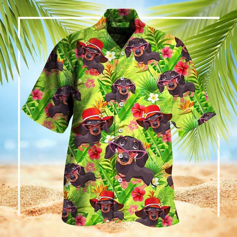 Dachshund Tropical Leaves Hawaii Shirt 2 Ha78893