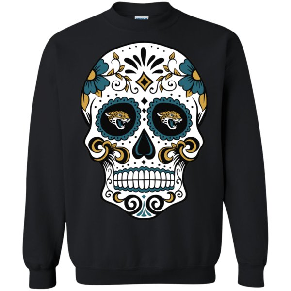 Jacksonville Jaguars Sugar Skull T-Shirt Long Sleeve Sweatshirt Hoodie