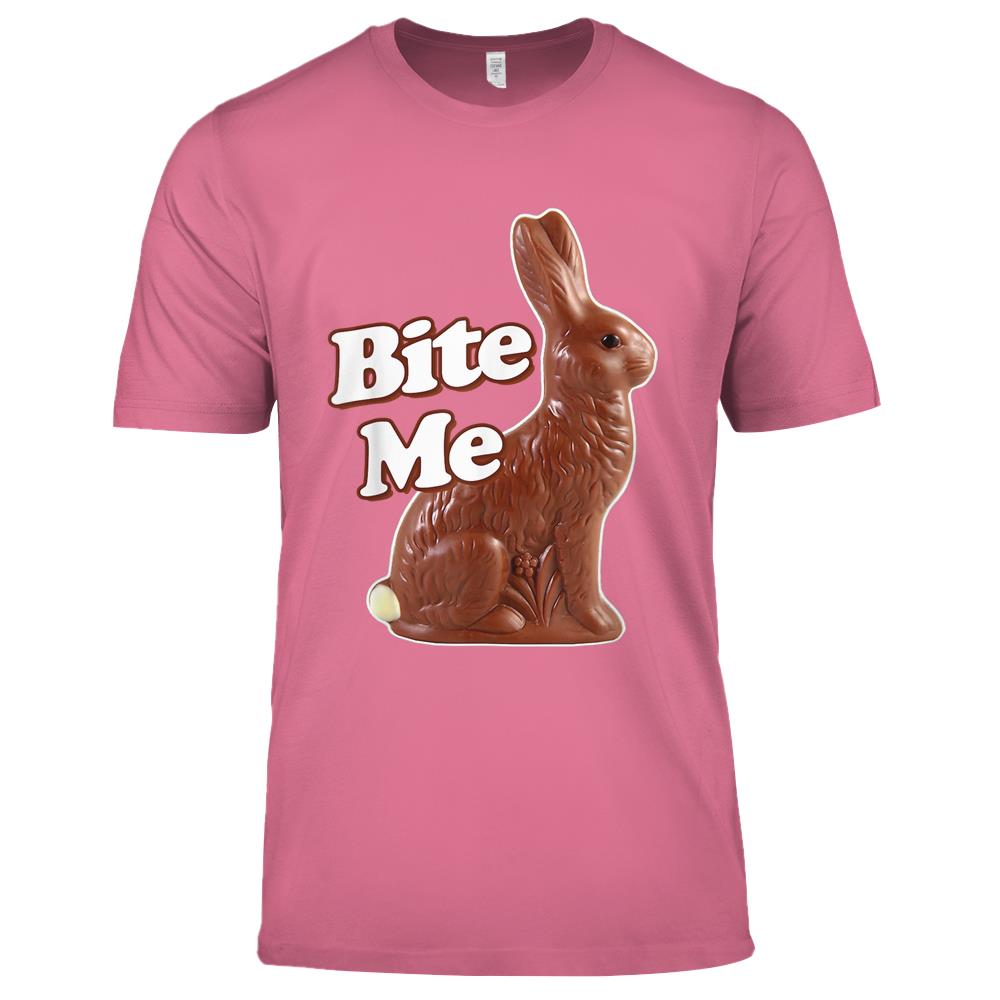 Bite Me Funny Chocolate Easter Bunny Premium T Shirts