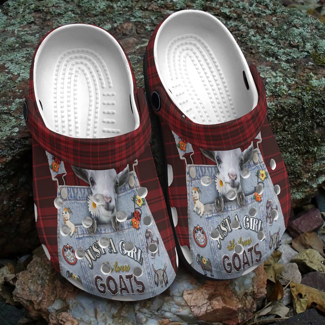 Goat Personalized Clog, Custom Name, Text, Color, Number Fashion Style For Women, Men, Kid, Print 3D Just A Girl Who Loves Goats