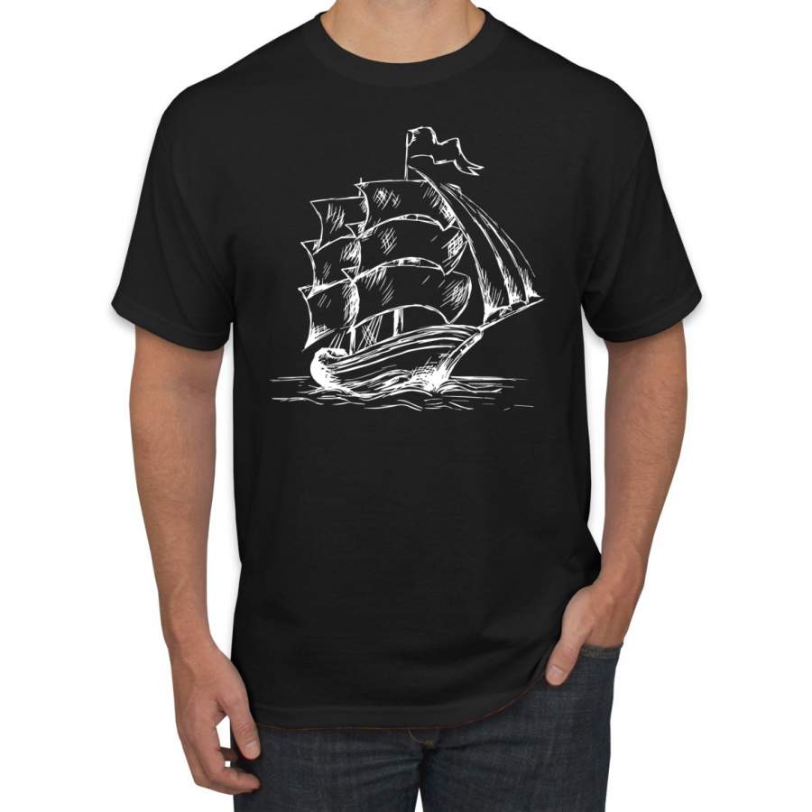 Vintage Pirate Ship Nautical Coastal Sea Ship Humor Graphic T-Shirt