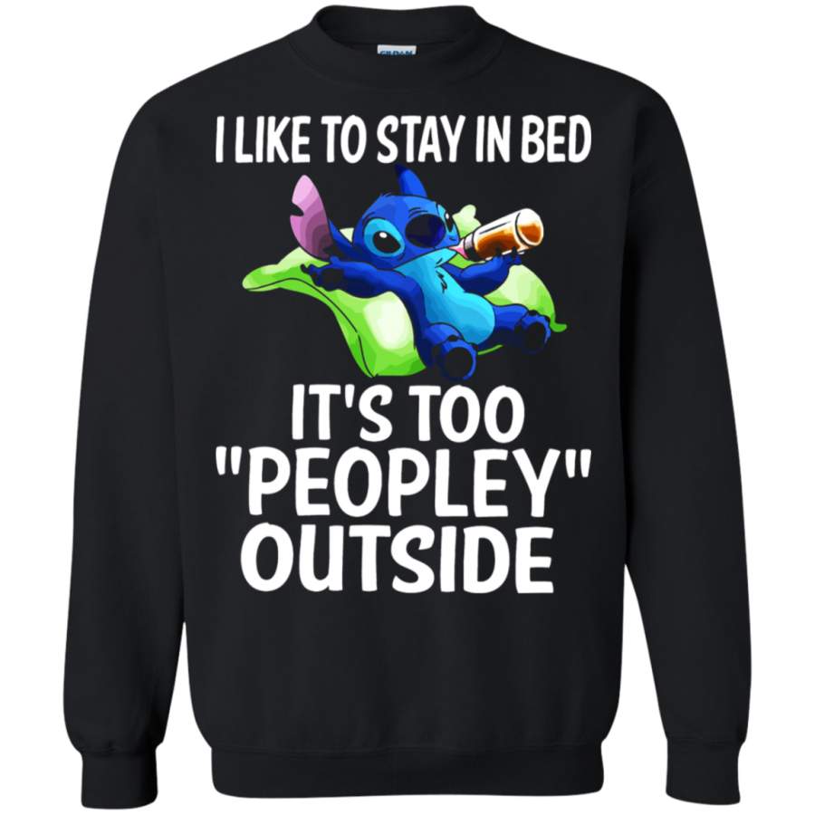 AGR I Like To Stay In Bed It ‘s Too Peopley Outside Stitch Sweatshirt