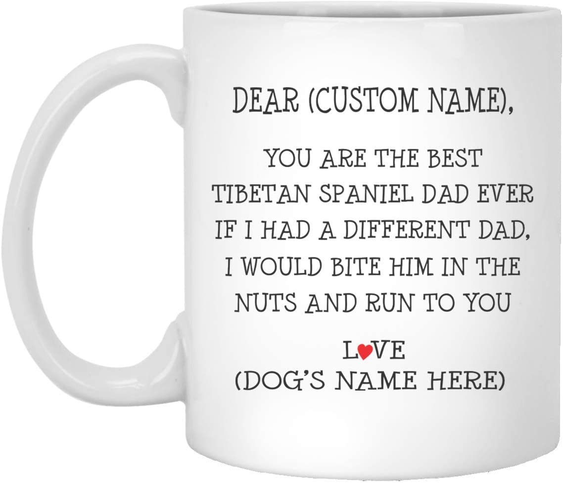 Tibetan Spaniel Gifts For Men, Best Tibetan Spaniel Dad Ever, Personalized Tibetan Spaniel Mug, Tibetan Spaniel Dad Mug, Gifts For Father Day