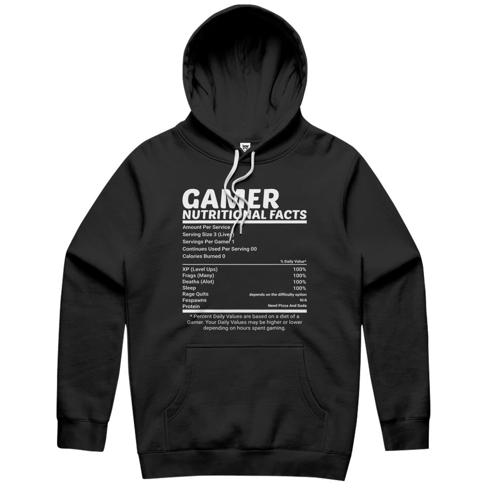 Nutritional Facts Shirt, Gamer Nutrition Facts Shirt, Gamer Nutritional Facts Cool Gamer Video Game Hoodie