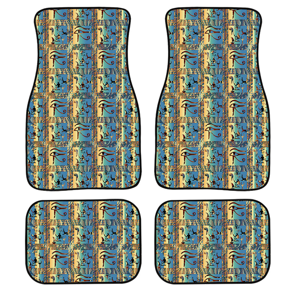 Egyptian Eye Of Horus Pattern Print Front And Back Car Floor Mats, Front Car Mat