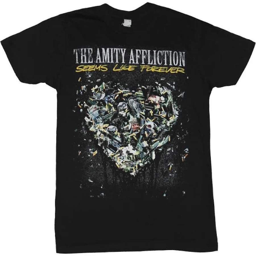 The Amity Affliction Mens Seems Like Forever Trashy Heart Image T-Shirt