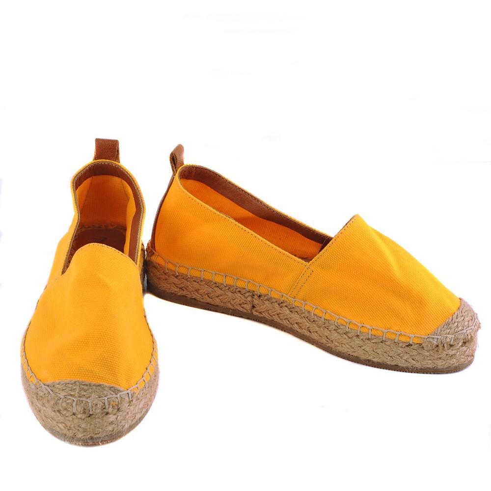 Yellow Linen Espadrille Shoes San907