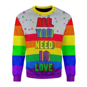 All You Need Is Love Ugly Christmas Sweater | Unisex | Full Size | Adult | Colorful | US3309