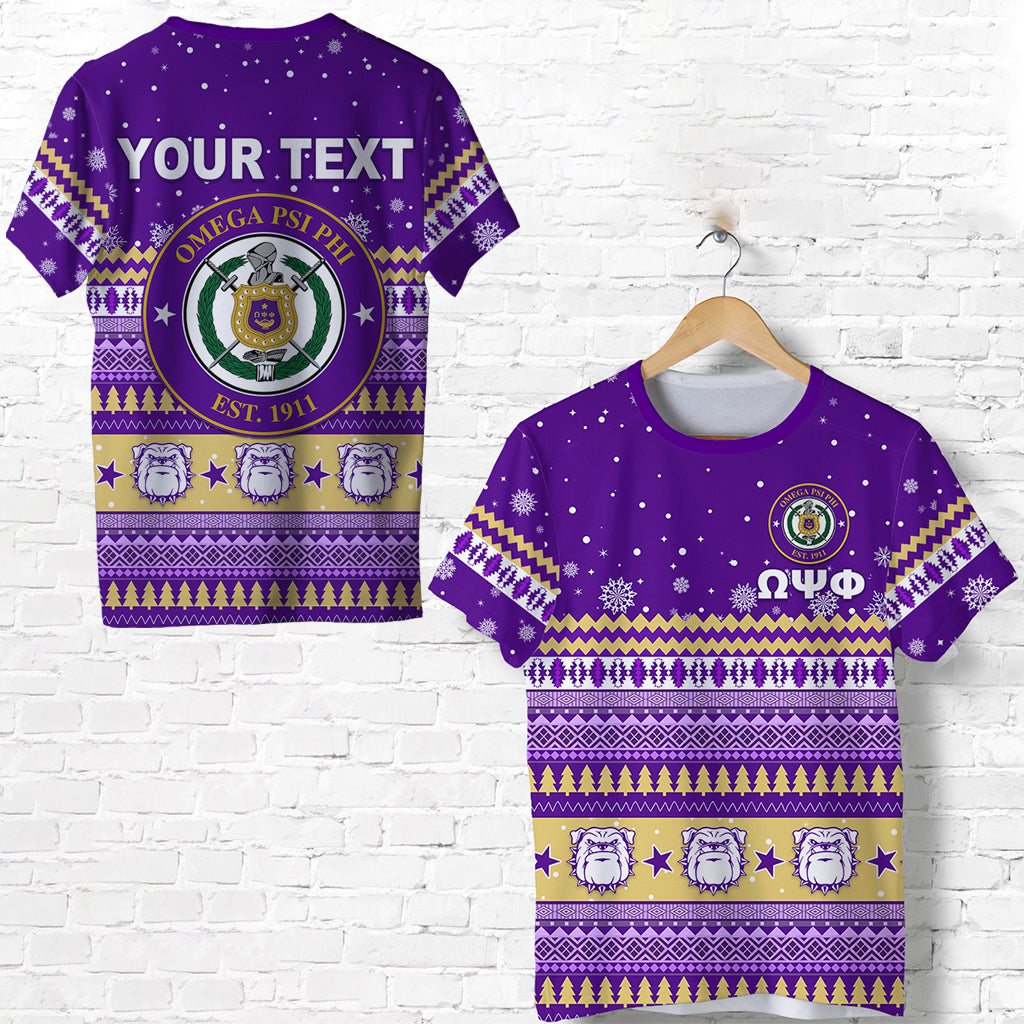 (Custom Personalised) Omega Psi Phi Christmas T Shirt African Pattern Lt13