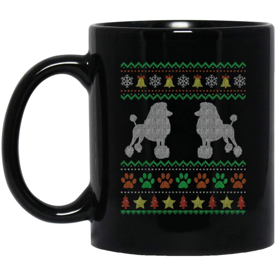 Ugly Christmas Poodle Xmas Pajamas Dog Lovers Gifts  11 oz 15 oz Mug Black