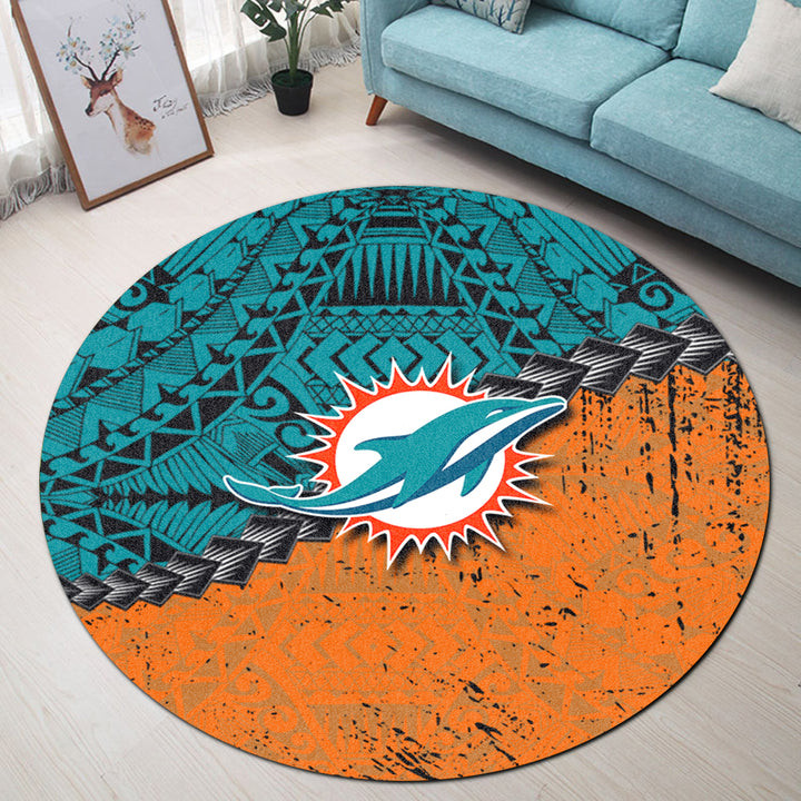 Miami Dolphins Round Rug 29