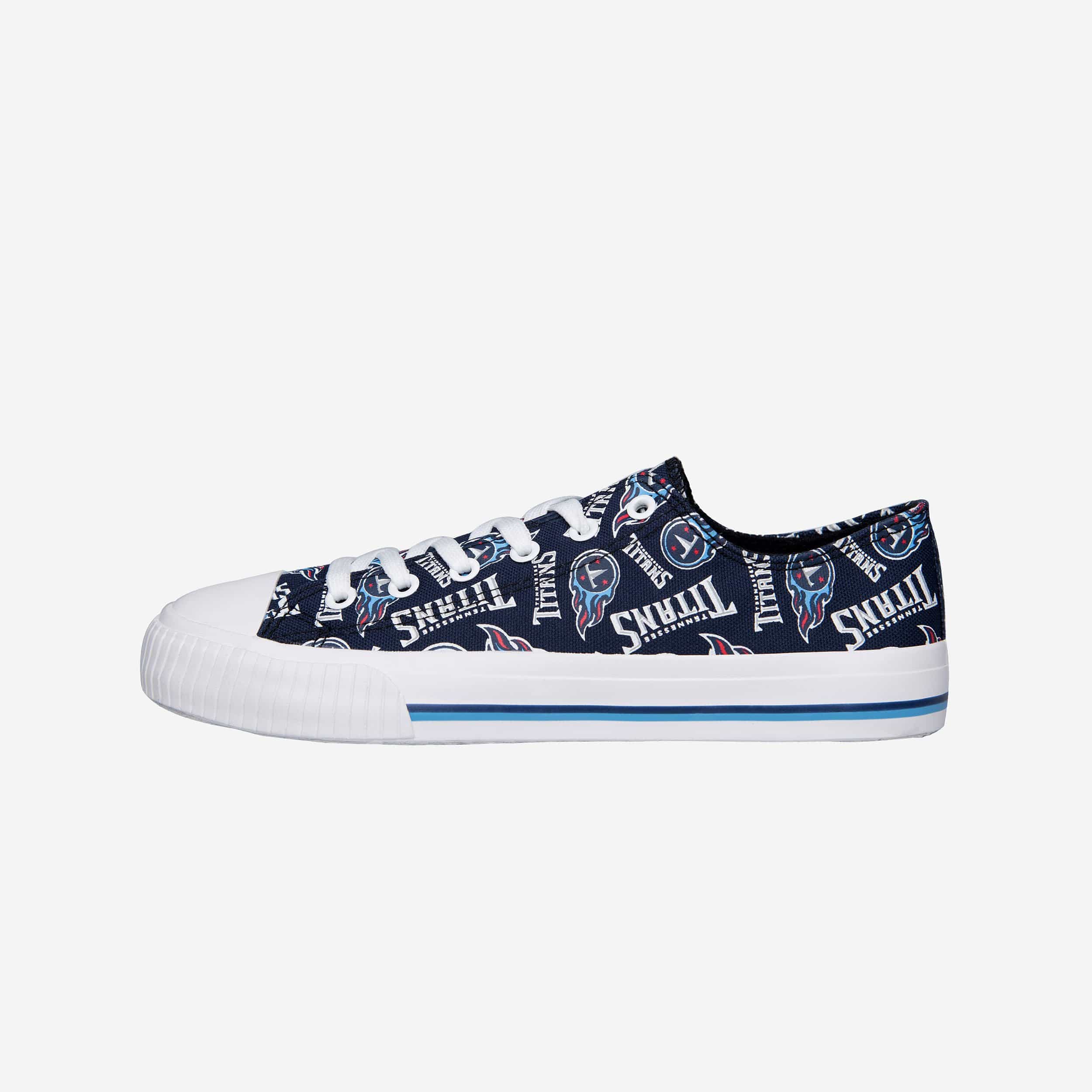 Tennessee Titans Womens Low Top Repeat Print Canvas Shoe