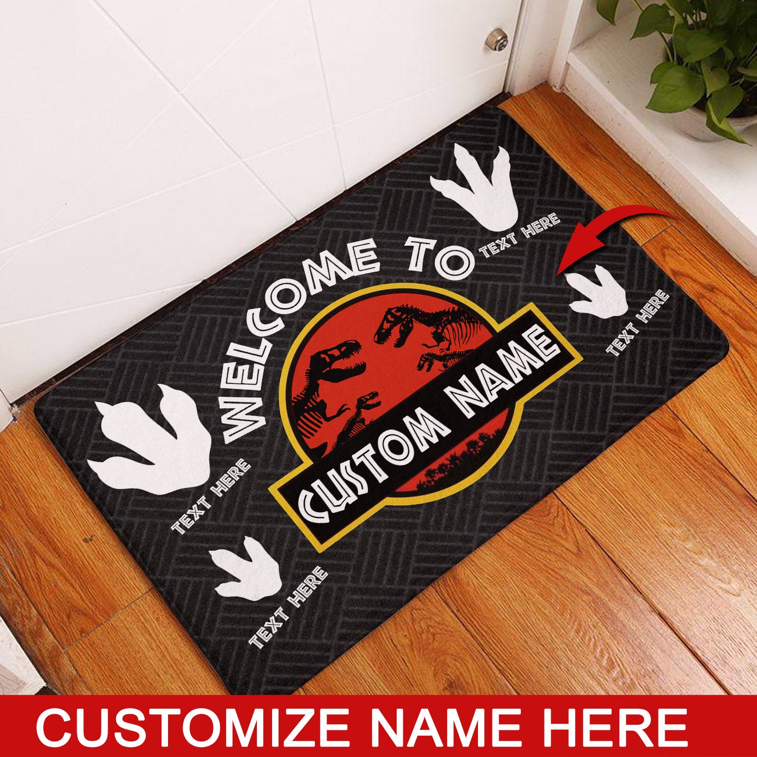 Apayprint – Dinosaurs Home 3D Personalized All Over Printed Doormat