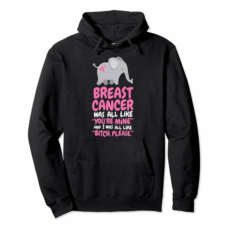 Breast Cancer Survivor Funny Quote with Elephant | Gift Pullover Hoodie, T Shirt, Sweatshirt