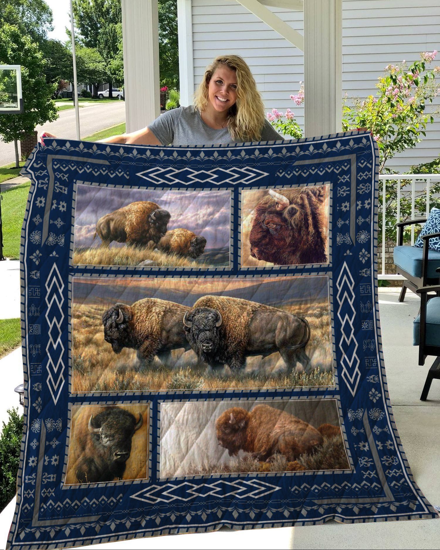 BISON 1 3D Quilt Blanket HGM33