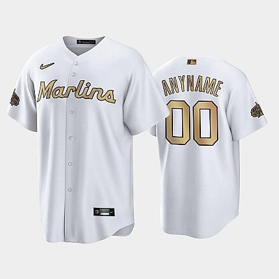 2022-23 All-Star Game NL Miami Marlins White 00 Custom Jersey