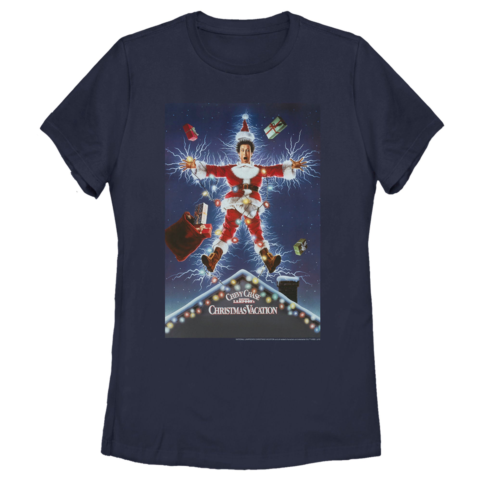 National Lampoon’S Christmas Vacation Women’S Electrified Poster  T-Shirt