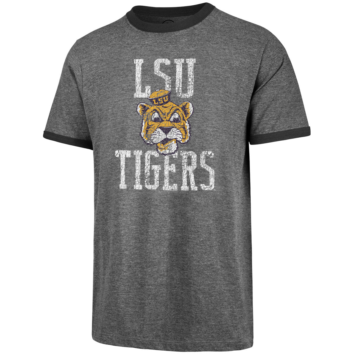 47 Brand LSU Tigers Retro Beanie Mike Tarmac Ringer T-Shirt – Charcoal