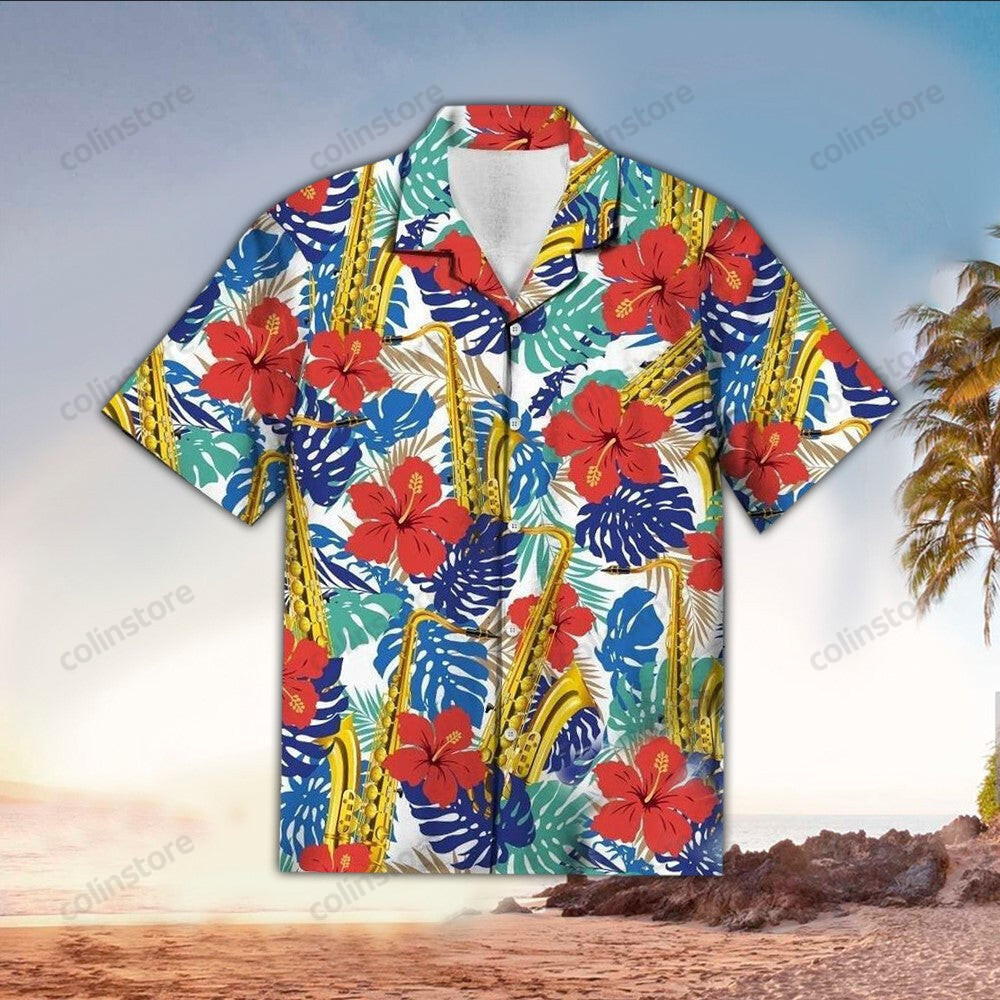 Saxophone Aloha Hawaii Shirt For Ha19722