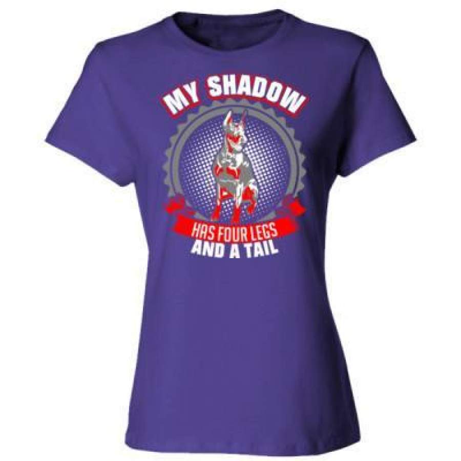 AGR My Shadow Has Four Legs And A Tail Doberman – Ladies’ Cotton T-Shirt