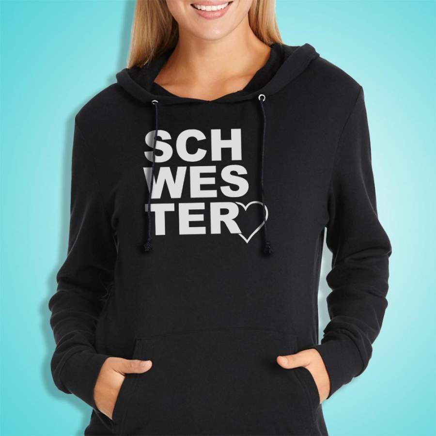 Schwester Heart Christmas Present Women’S Hoodie