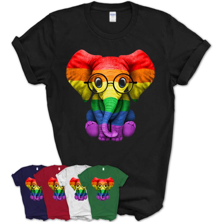 Pride Elephant Funny Shirt Lgbt Lesbian Gay T-Shirt – Teezou Store