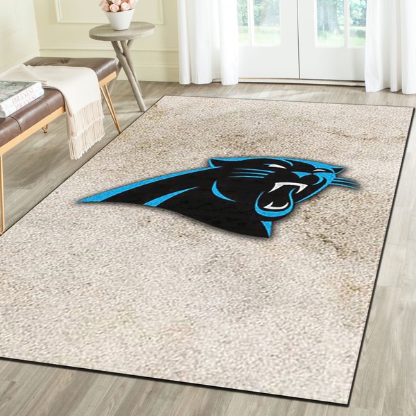 Carolina Panthers Rug, Football Team Living Room Bedroom Carpet, Fan Cave Floor Mat