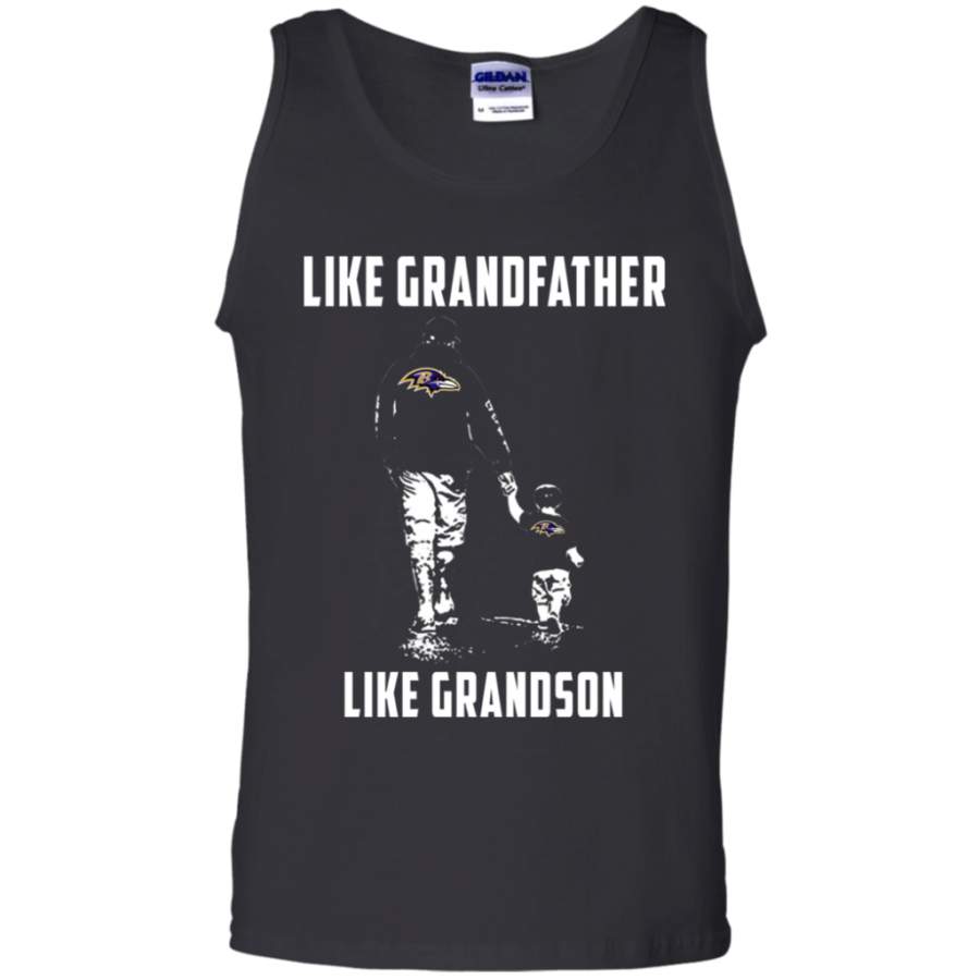 Unbelievable Baltimore Ravens Like GrandFather Like GrandSon t shirt Cotton Tank Top