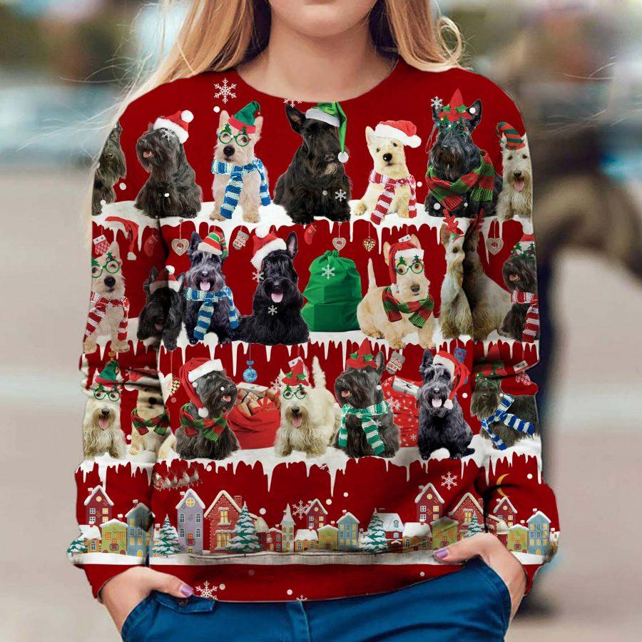 Scottish Terrier – Snow Christmas – Premium Dog Christmas Ugly Sweatshirt, Dog Ugly Sweater