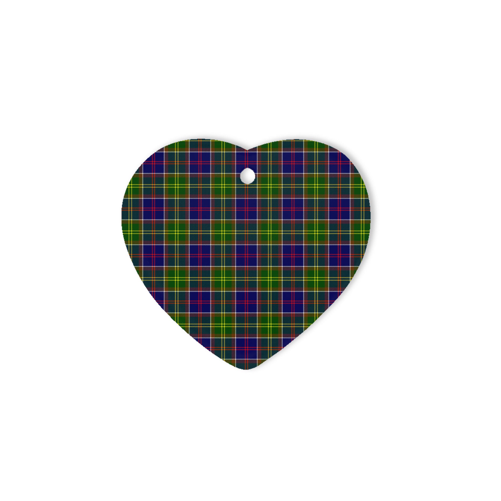 Whitefoord Tartan Heart Ornaments, Christmas Tree Ornament, Plaid Christmas Ornaments, Ceramic Heart Christmas Tree Decoration