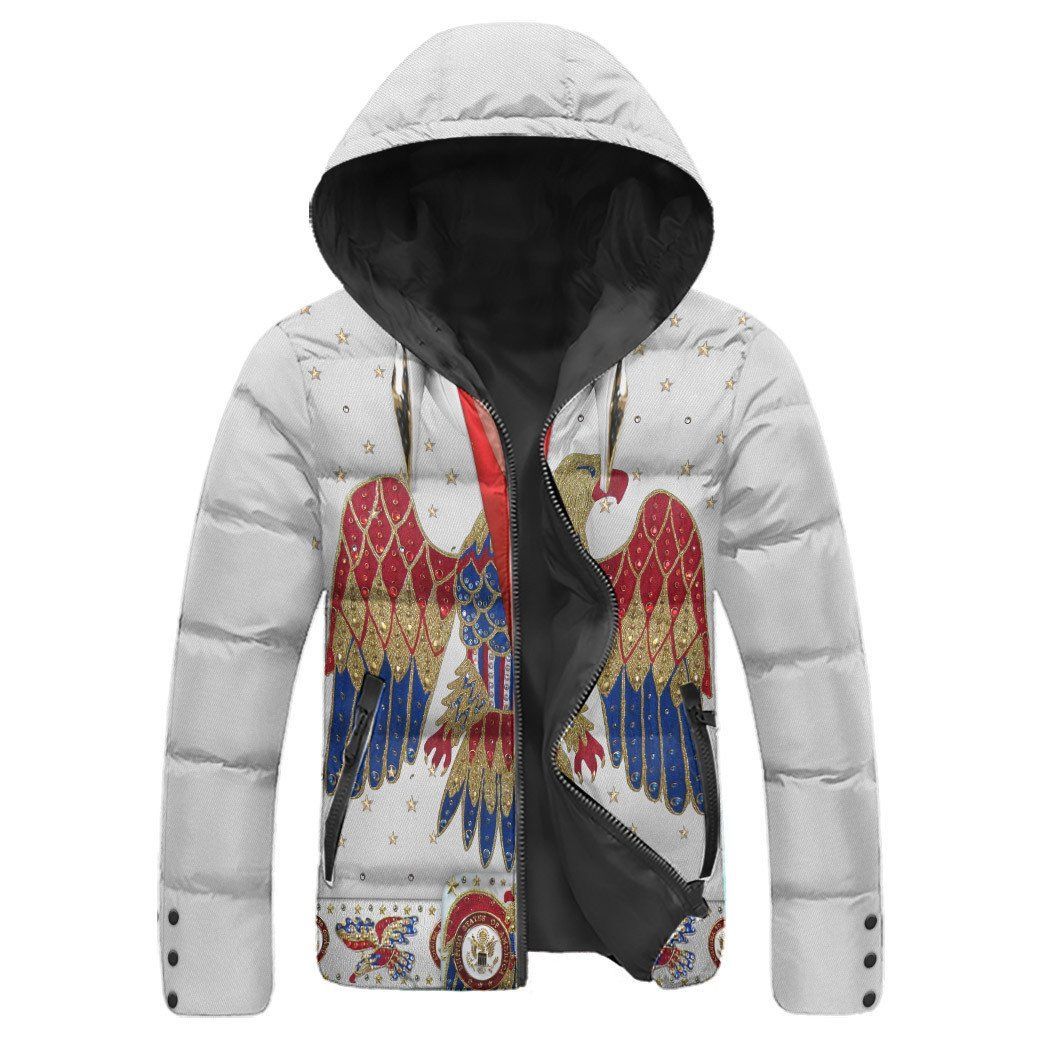 Casespring 3D Elvis Presley Eagle Jumpsuit Custom Down Jacket