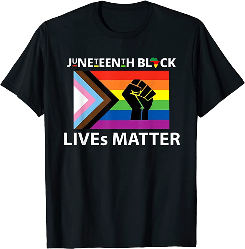 Lesbian Juneteenth Black Lives Matter LGBT Rainbow Pride T-Shirt