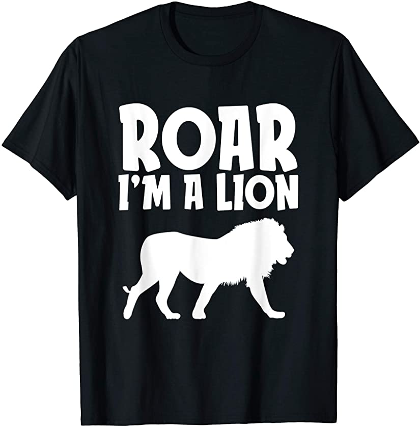 Roar I’m a Lion Funny Lazy Halloween Costume Wild Animals T-Shirt