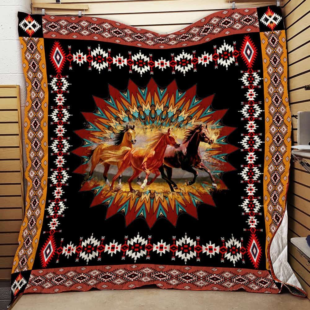 Native American Star Horse 3D Quilt Blanket 3254