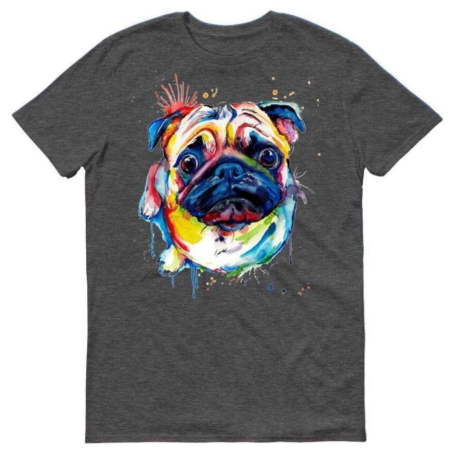 Pug Water Colour Art Dog Cute Mens Mens T Shirt