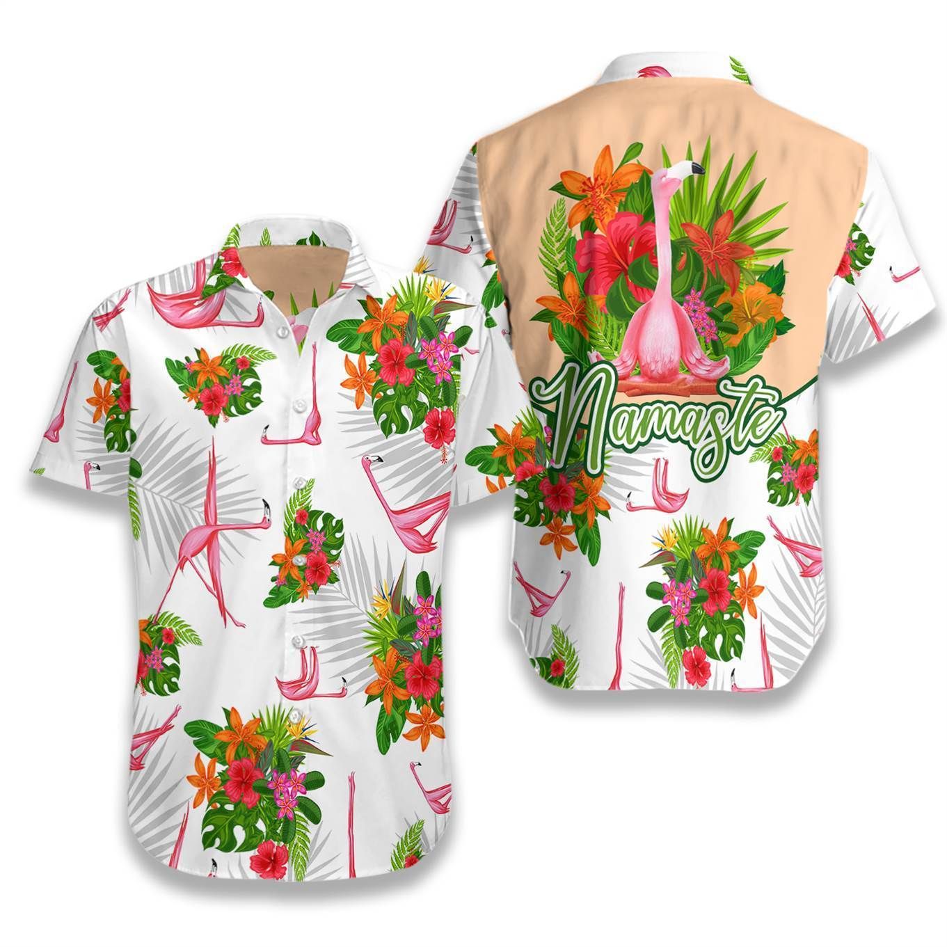 Tropical Workout Yoga Flamingo Namaste Ez20 2708 Hawaiian Shirt