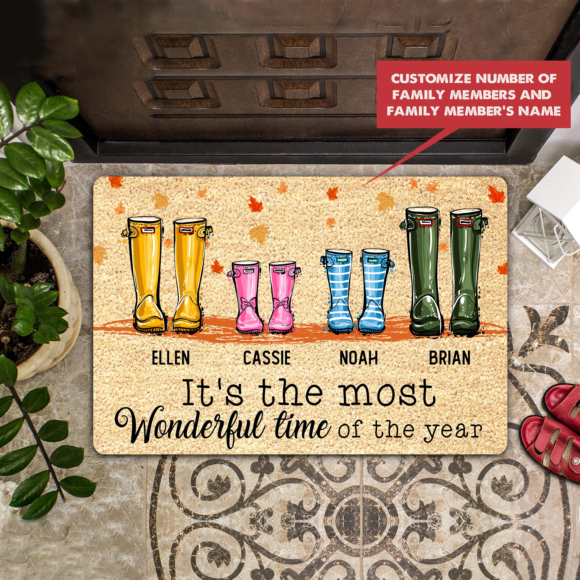 Wonderful Time Of The Year Personalized All Over Printing Doormat